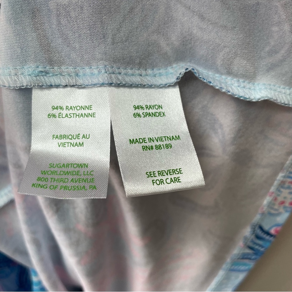 NWT Lilly Pulitzer Minka Skirted Romper Bahamas Beachcomber Print Blue Size L - Picture 9 of 10